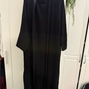 Elegant Black Women's Abaya with Inner Piece